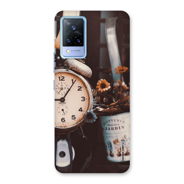 Clock And Flowers Back Case for Vivo V21 5G