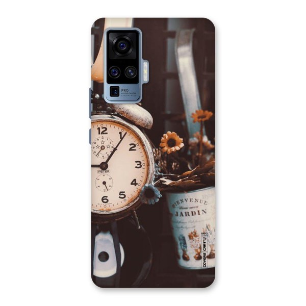 Clock And Flowers Back Case for Vivo X50 Pro