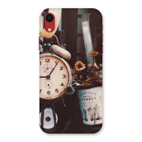 Clock And Flowers Back Case for iPhone XR