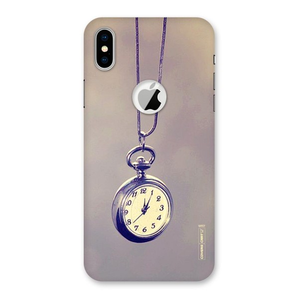 Clock Locket Back Case for iPhone XS Logo Cut