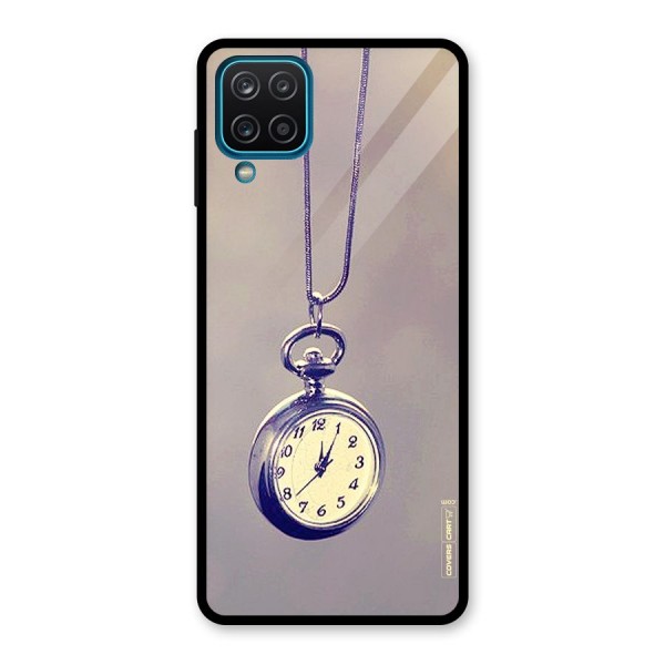 Clock Locket Glass Back Case for Galaxy A12