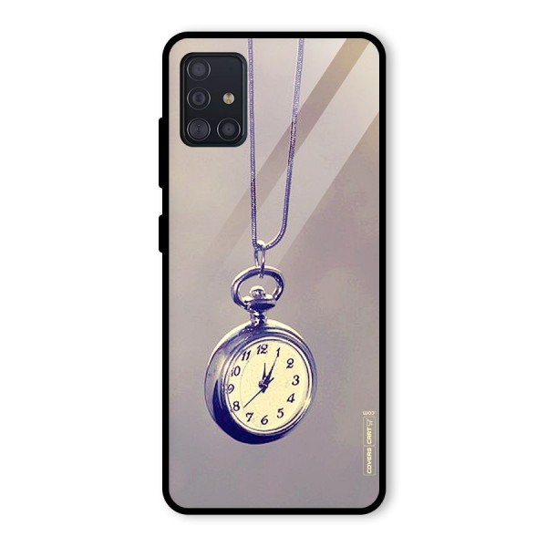 Clock Locket Glass Back Case for Galaxy A51