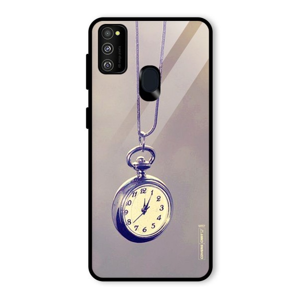 Clock Locket Glass Back Case for Galaxy M21