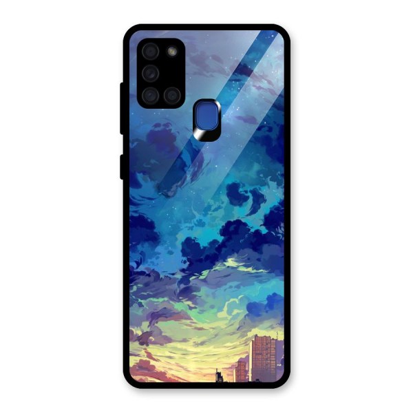 Cloud Art Glass Back Case for Galaxy A21s