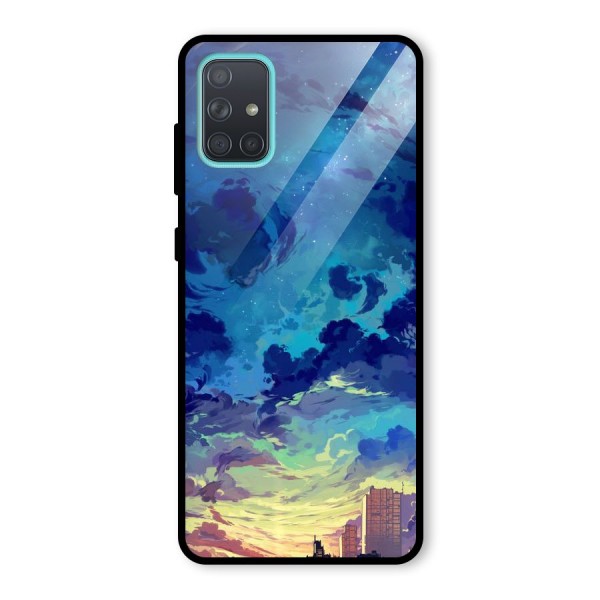 Cloud Art Glass Back Case for Galaxy A71