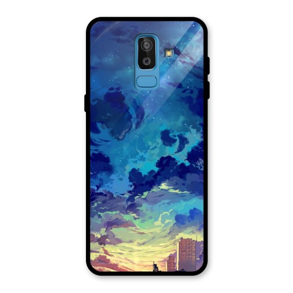 Cloud Art Glass Back Case for Galaxy J8