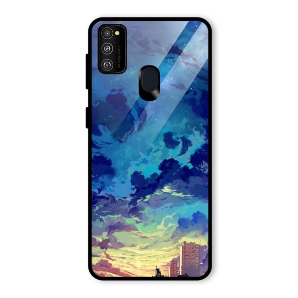 Cloud Art Glass Back Case for Galaxy M21