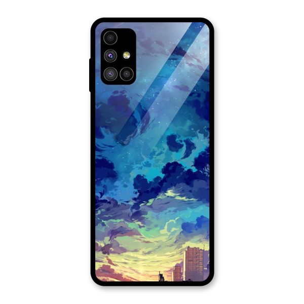 Cloud Art Glass Back Case for Galaxy M51