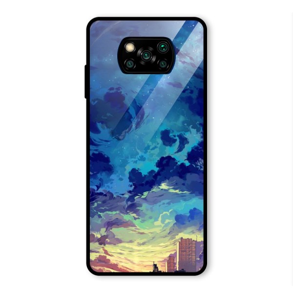 Cloud Art Glass Back Case for Poco X3 Pro