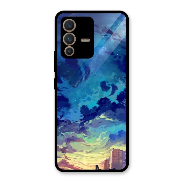 Cloud Art Glass Back Case for Vivo V23 5G