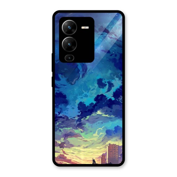 Cloud Art Glass Back Case for Vivo V25 Pro