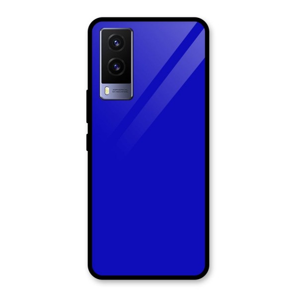 Cobalt Blue Glass Back Case for Vivo V21e 5G