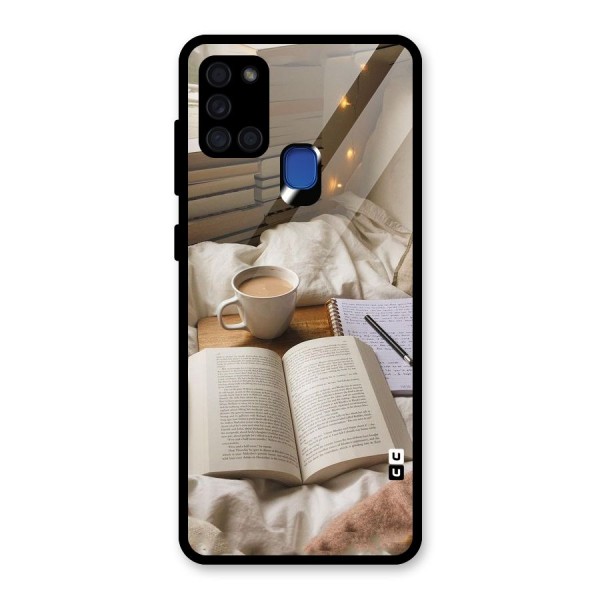 Coffee And Books Glass Back Case for Galaxy A21s