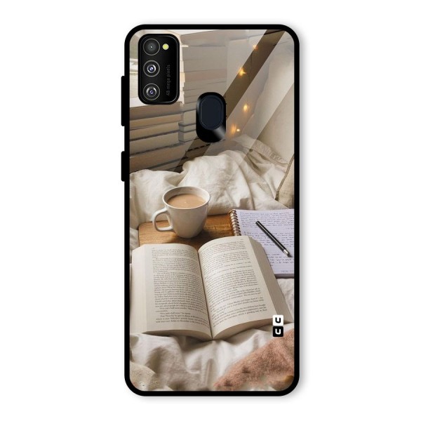 Coffee And Books Glass Back Case for Galaxy M21