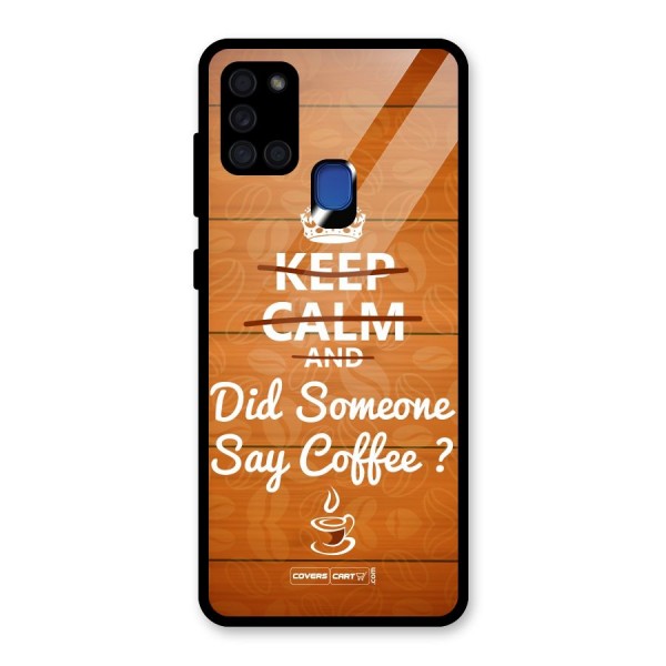 Coffee Ardour Glass Back Case for Galaxy A21s