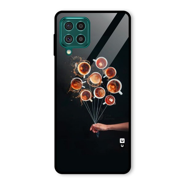 Coffee Balloon Glass Back Case for Galaxy F62