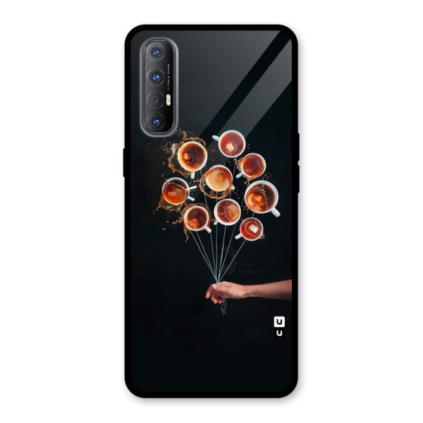 Coffee Balloon Glass Back Case for Oppo Reno3 Pro