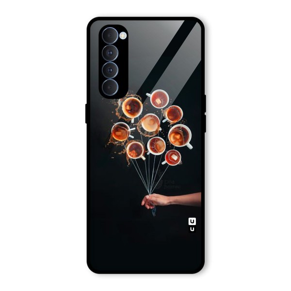 Coffee Balloon Glass Back Case for Oppo Reno4 Pro