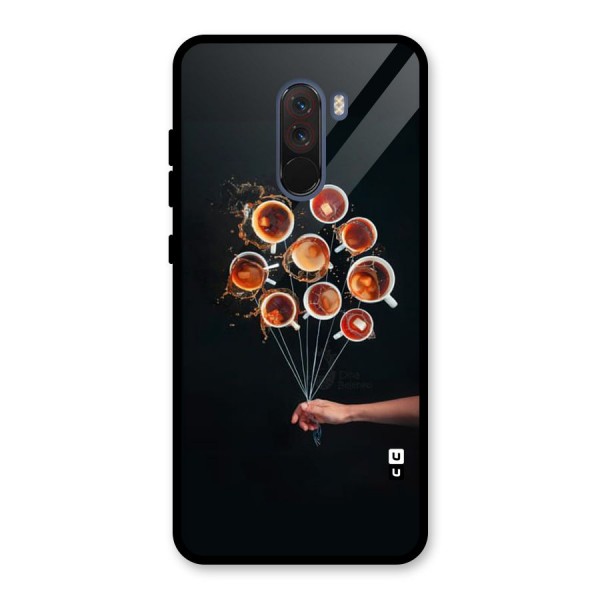 Coffee Balloon Glass Back Case for Poco F1