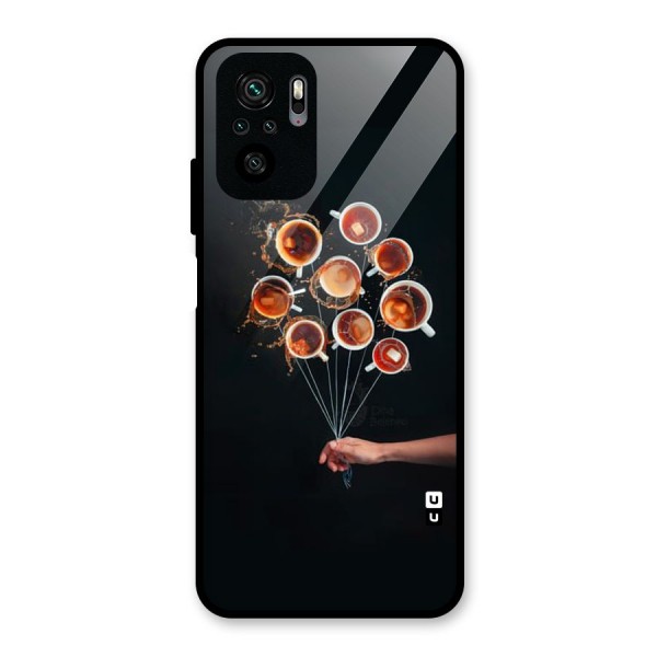 Coffee Balloon Glass Back Case for Redmi Note 10