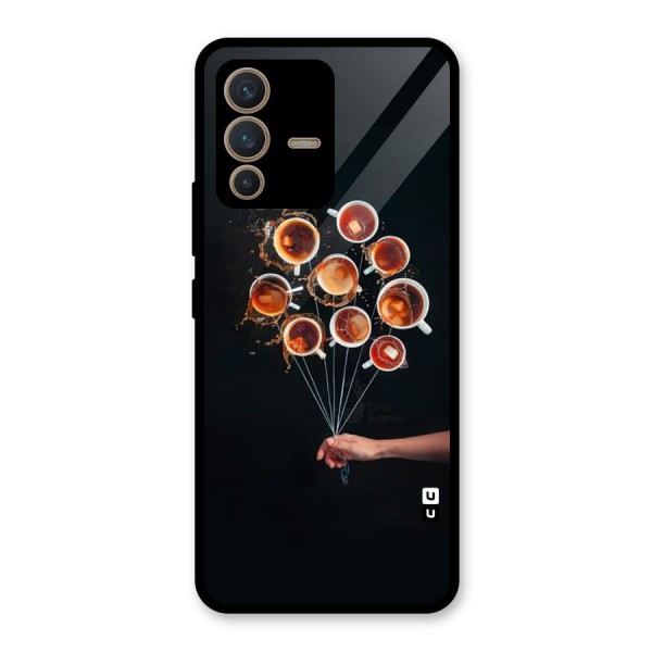 Coffee Balloon Glass Back Case for Vivo V23 5G