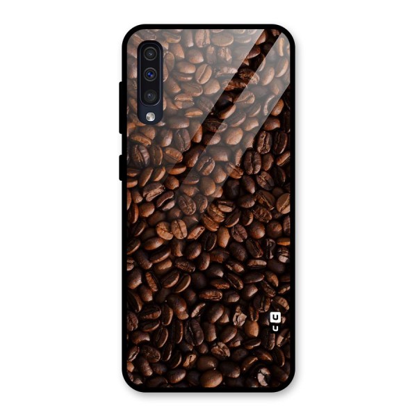 Coffee Beans Scattered Glass Back Case for Galaxy A50s