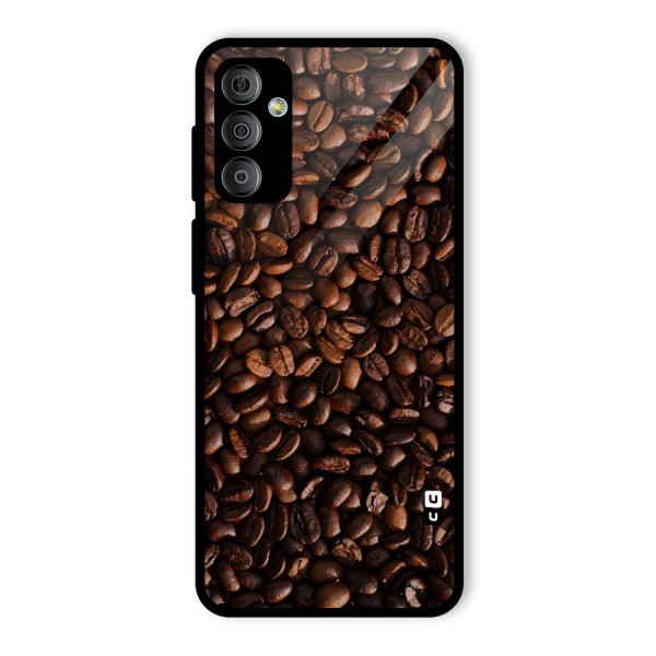 Coffee Beans Scattered Glass Back Case for Galaxy F23