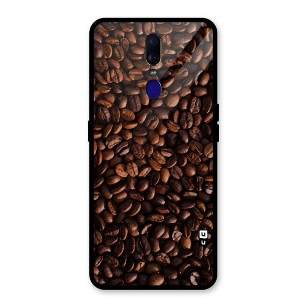 Coffee Beans Scattered Glass Back Case for Oppo F11