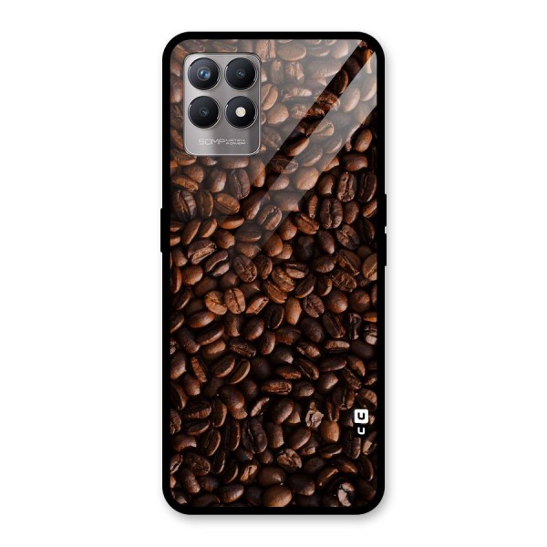 Coffee Beans Scattered Glass Back Case for Realme 8i