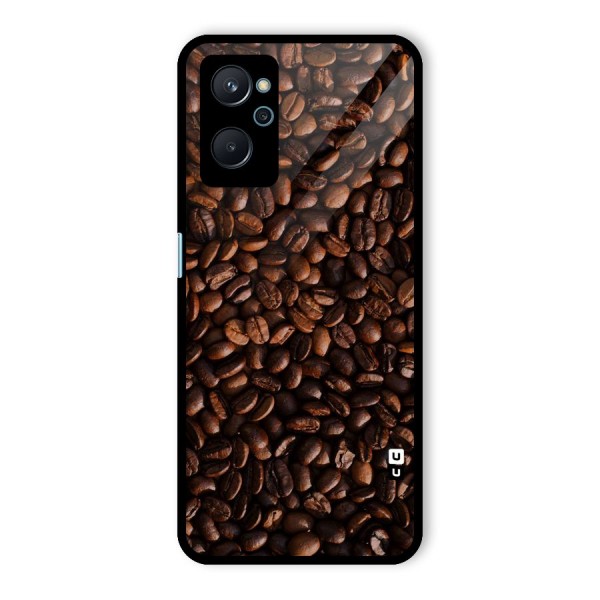 Coffee Beans Scattered Glass Back Case for Realme 9i