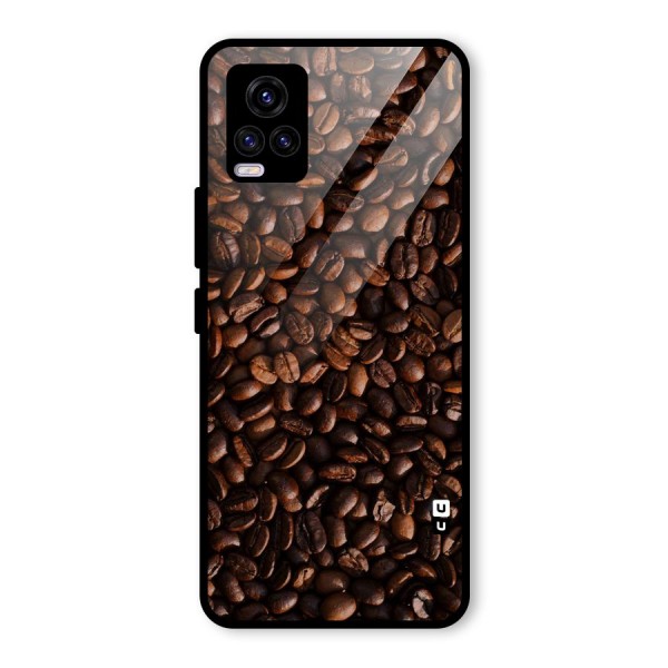 Coffee Beans Scattered Glass Back Case for Vivo V20