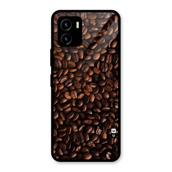 Coffee Beans Scattered Glass Back Case for Vivo Y15s