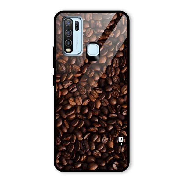 Coffee Beans Scattered Glass Back Case for Vivo Y30