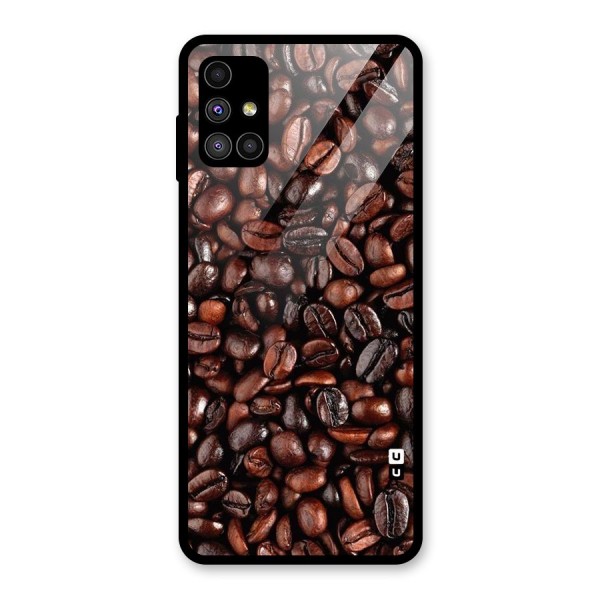 Coffee Beans Texture Glass Back Case for Galaxy M51