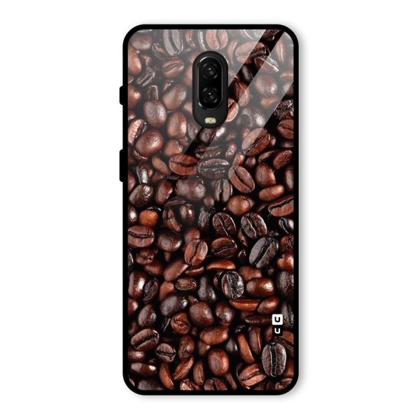 Coffee Beans Texture Glass Back Case for OnePlus 6T