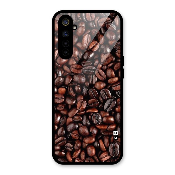 Coffee Beans Texture Glass Back Case for Realme 6