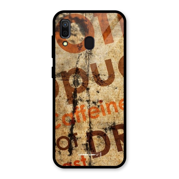 Coffee Caffeine Glass Back Case for Galaxy A30