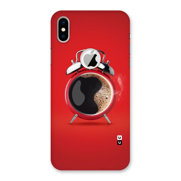 Coffee Clock Back Case for iPhone XS Logo Cut