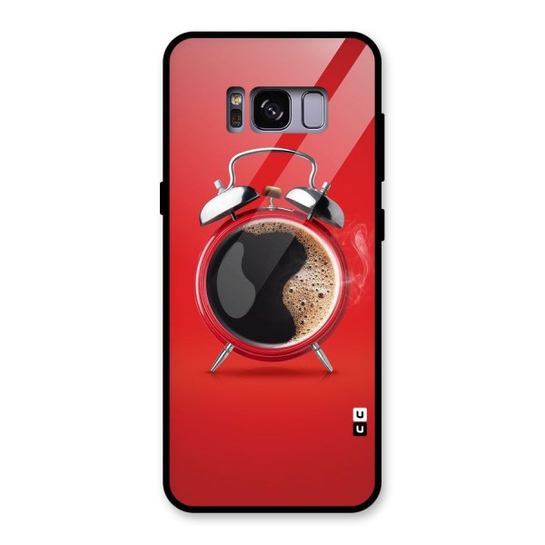 Coffee Clock Glass Back Case for Galaxy S8