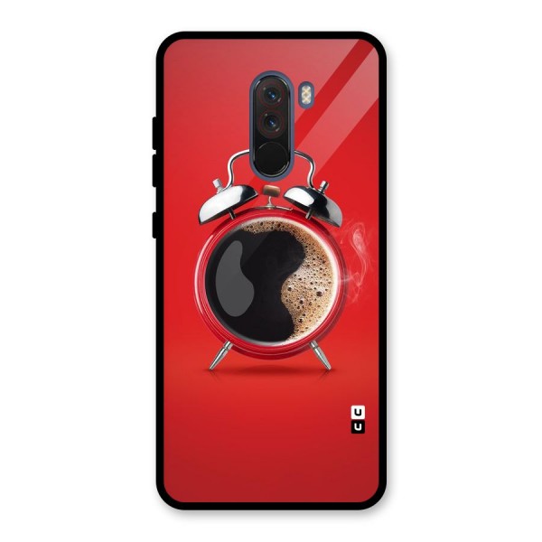 Coffee Clock Glass Back Case for Poco F1