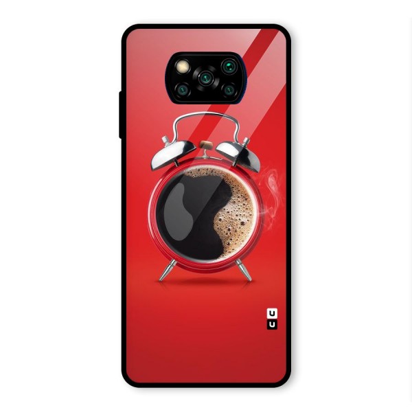 Coffee Clock Glass Back Case for Poco X3 Pro