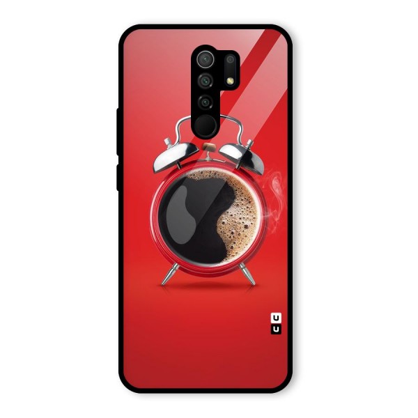 Coffee Clock Glass Back Case for Redmi 9 Prime