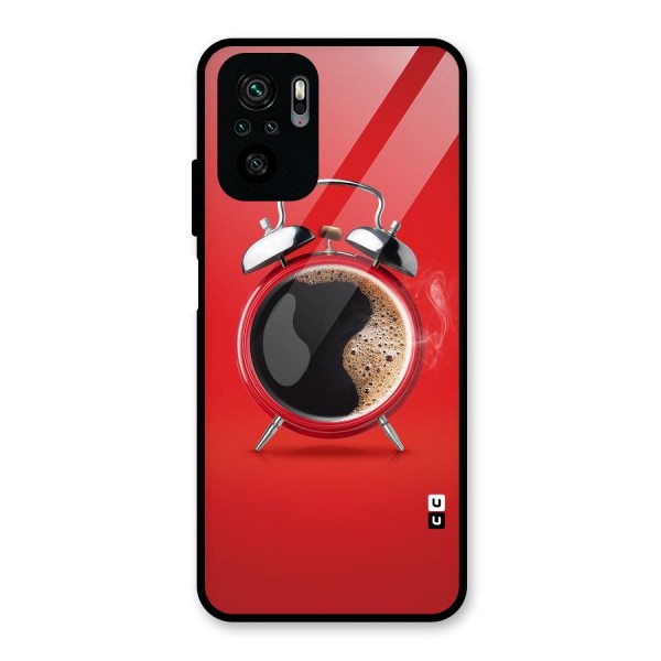 Coffee Clock Glass Back Case for Redmi Note 10