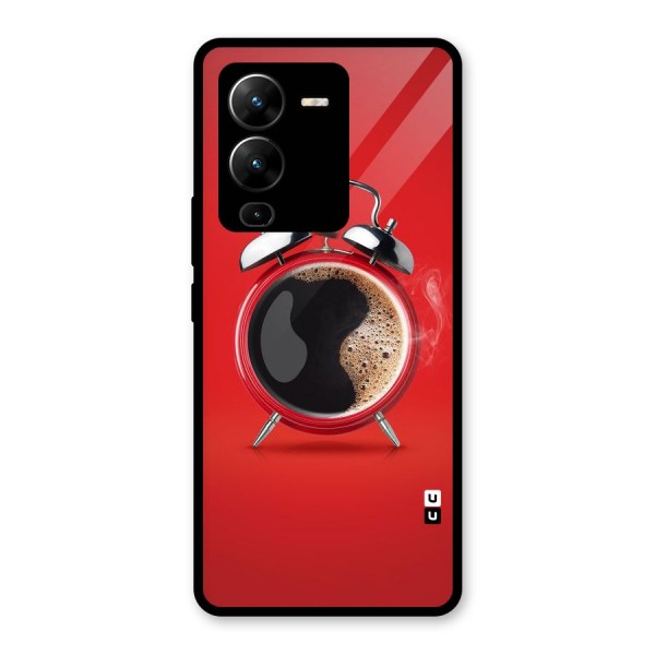 Coffee Clock Glass Back Case for Vivo V25 Pro