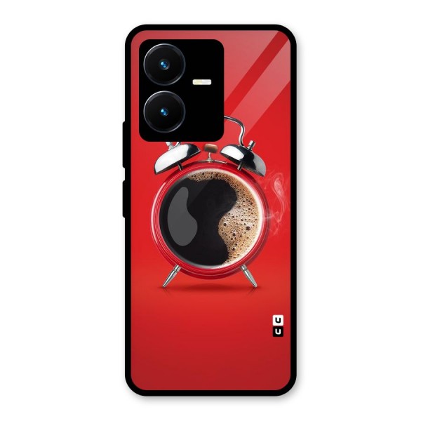 Coffee Clock Glass Back Case for Vivo Y22