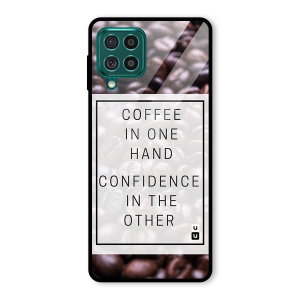 Coffee Confidence Quote Glass Back Case for Galaxy F62