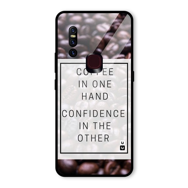 Coffee Confidence Quote Glass Back Case for Vivo V15