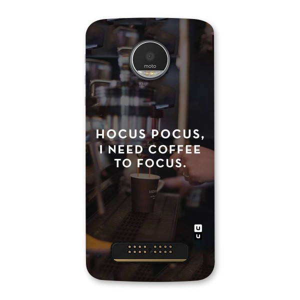 Coffee Focus Back Case for Moto Z Play