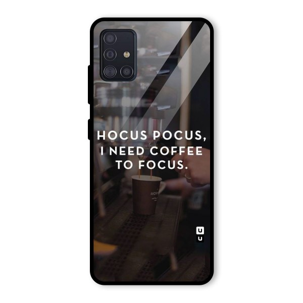 Coffee Focus Glass Back Case for Galaxy A51