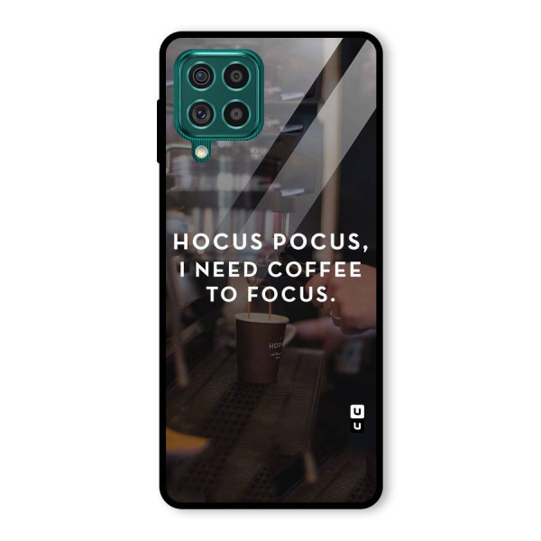 Coffee Focus Glass Back Case for Galaxy F62